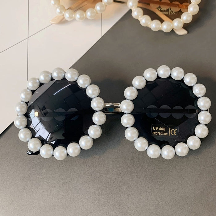 Vintage Pearl Round Sunglasses