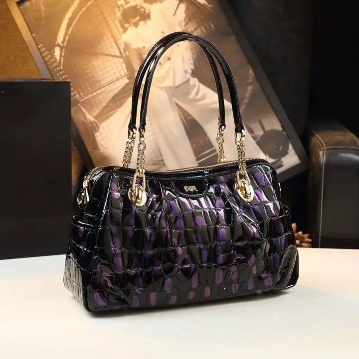 Crocodile Pattern Leather Handbag