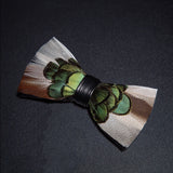 Brown Green Fashion Handmade Feather Bowtie Suit Accessories