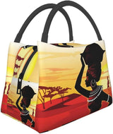 African Woman Reusable Thermal Lunch Bag