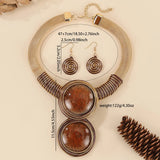 Handmade Round Resin Gems Aluminum Wire Woven Jewelry