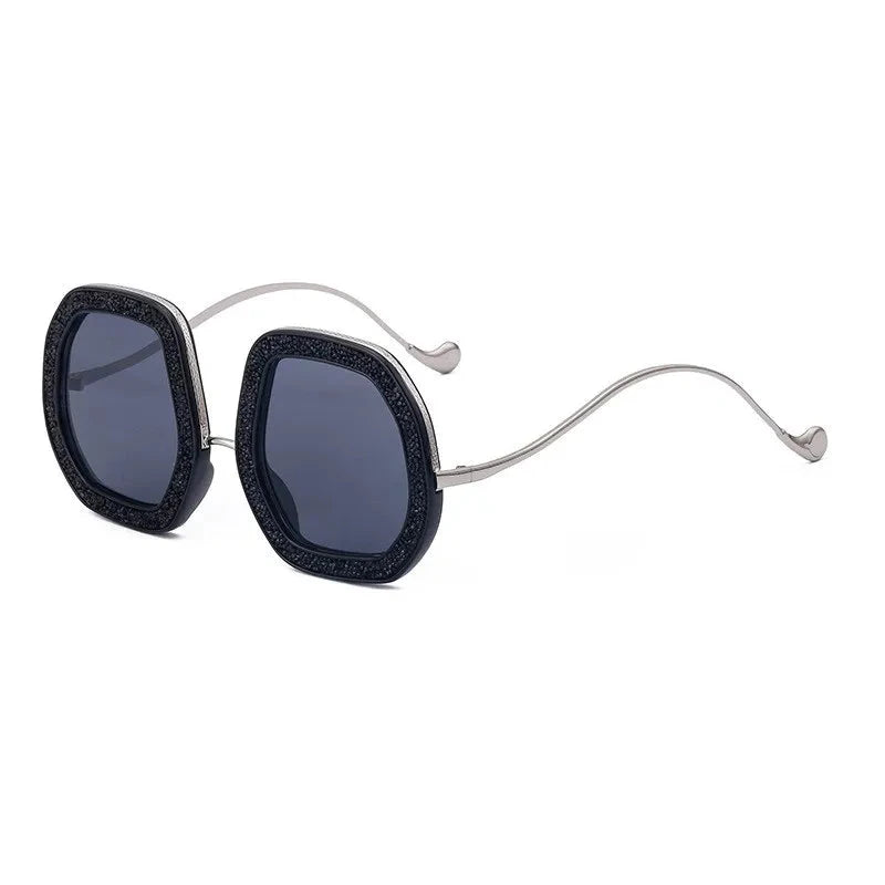 Oversized Diamond Shiny Sunglasses Women