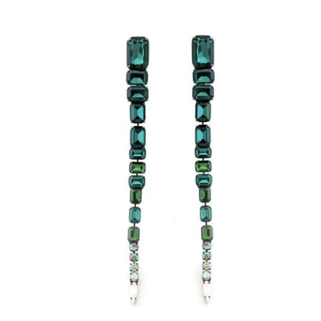 Crystal Long Tassel Earrings