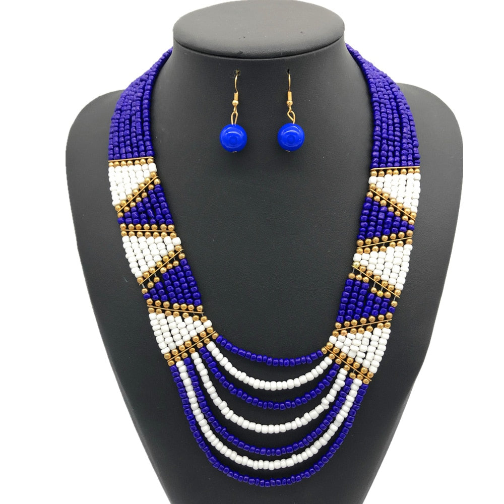 African Beads Ethnic Bohemian Necklace
