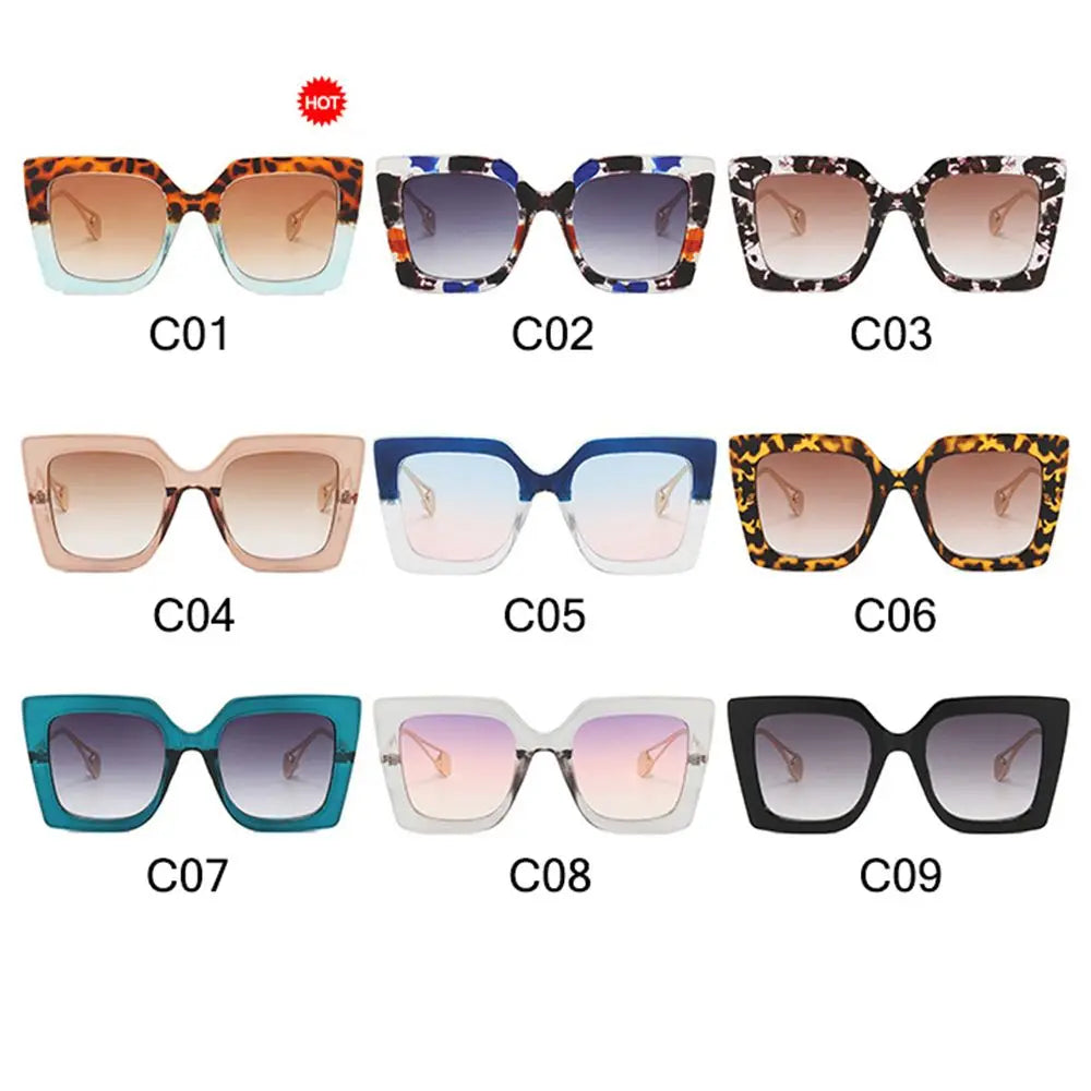 Square Frame Anti Blue Light Oversized Sunglasses