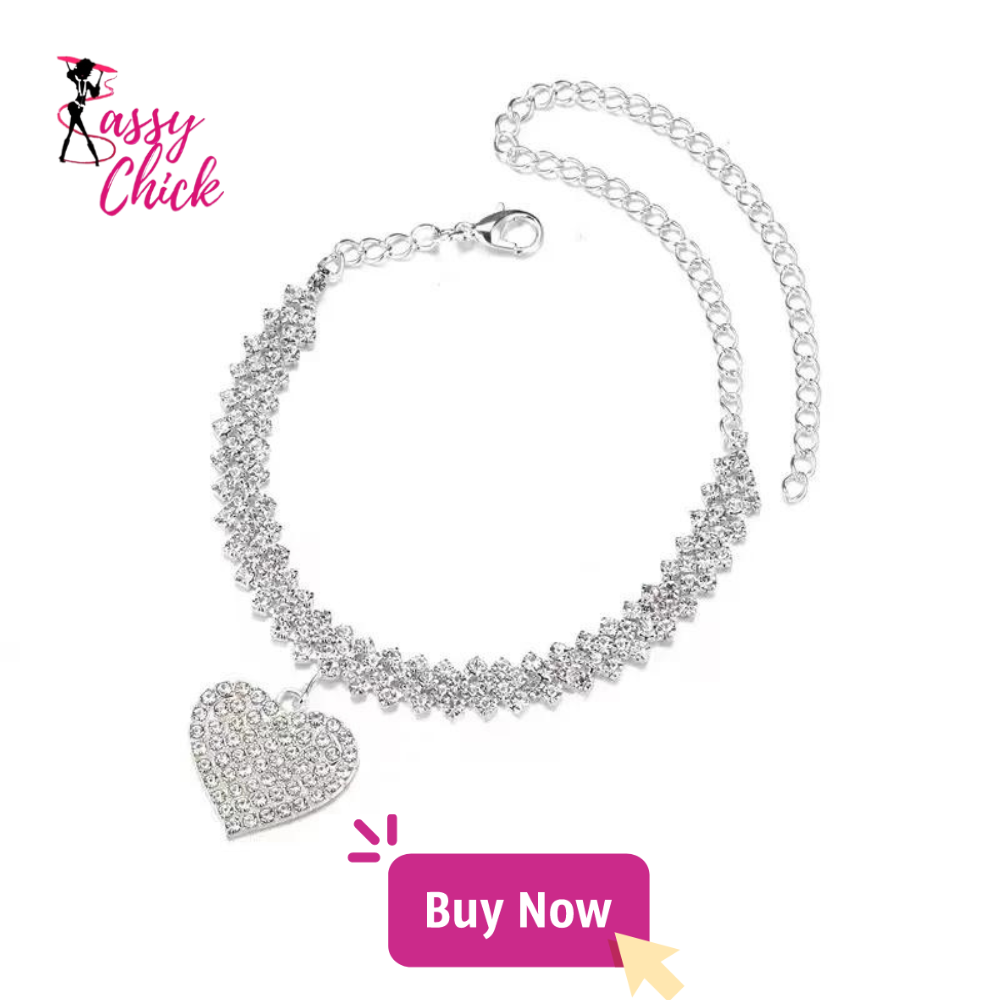 Shining Crystal Heart Anklet