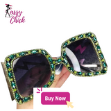 Retro Oversized Crystal Sunglasses