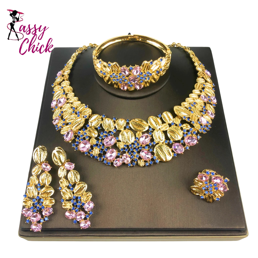 Vintage Opal 18K Gold Plated Jewelry Set