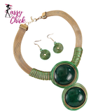 Handmade Round Resin Gems Aluminum Wire Woven Jewelry
