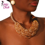 Bohemian Statement Handmade Beach Party Jewelry  Necklace