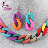 Acrylic Colorful Chunky Necklace Set
