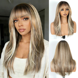 20 Inch Straight Layered Pre-cut Synthetic Lace Front Wig