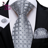 Plaid Classic 8cm Business Pocket Square Cufflinks