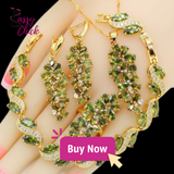 Green Peridot Necklace Set