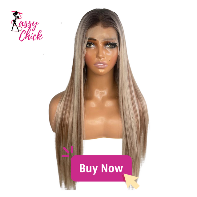 Ombre Highlight Long Synthetic Hair Wig