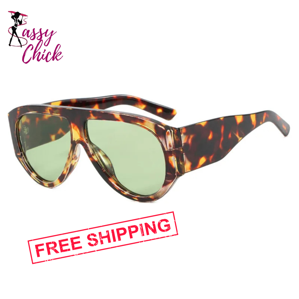 Windproof Punk Oversized Pilot Big Frame Sunglasses