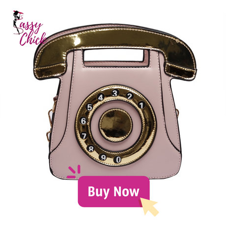 Leather Telephone Design Handbag