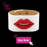 Crystal Red Lip Leather Bracelet