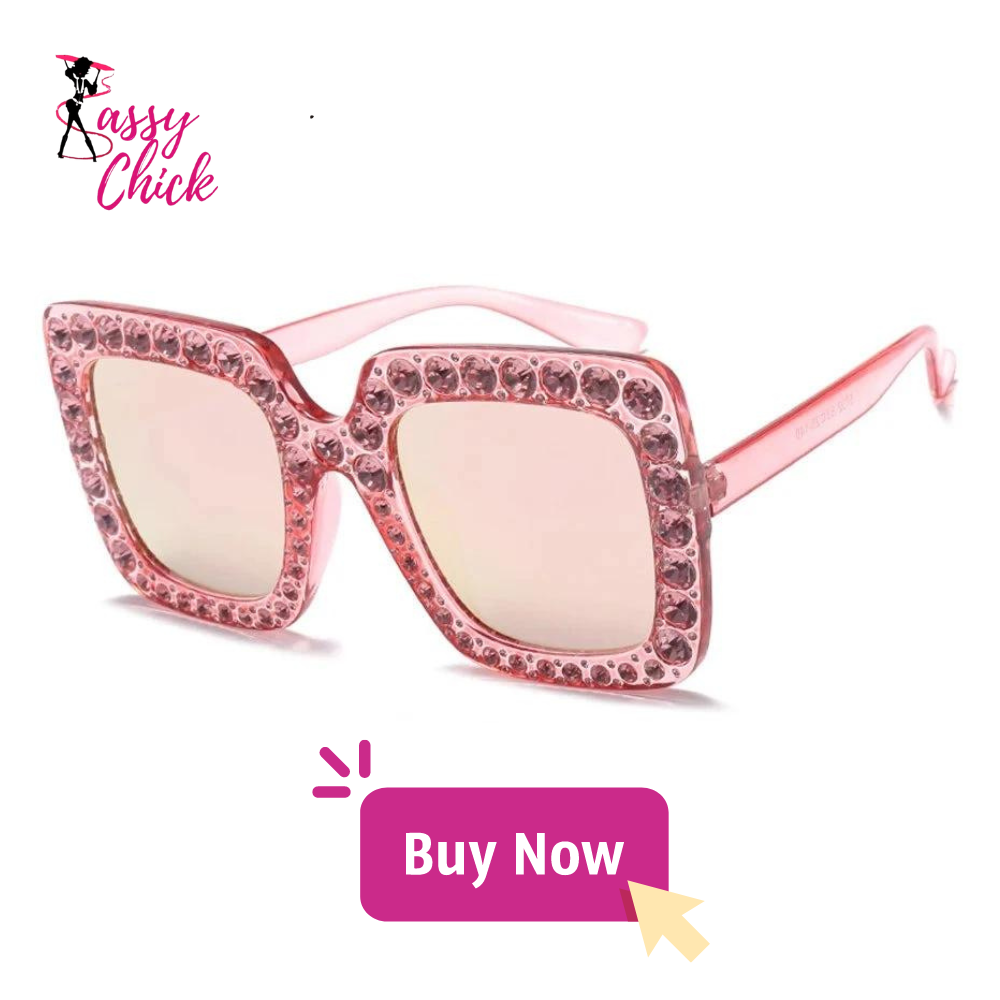 Oversized Rhinestone Square Sunglasses