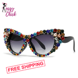 Crystal Cat Eye Sunglasses