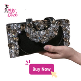 Leather Rhinestone Clutch Bag