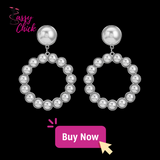 Pearls Circle Dangle Earrings