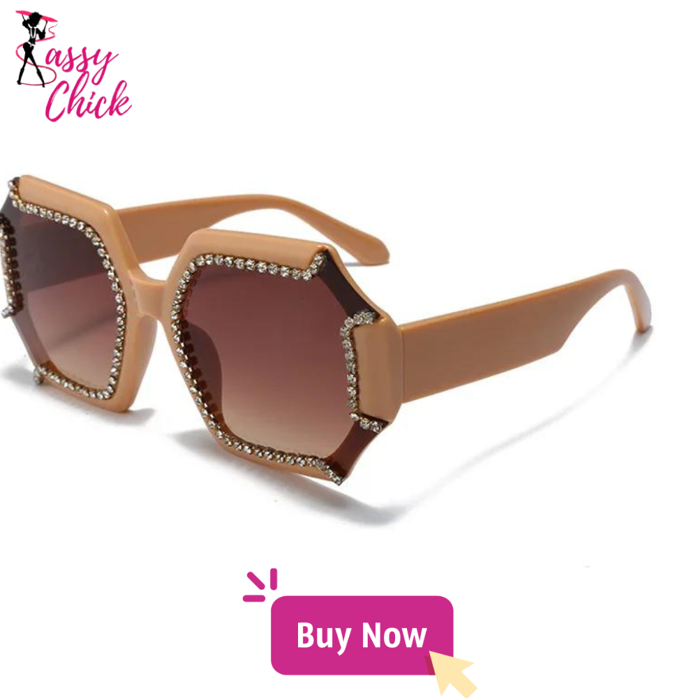 Rhinestone Oversized Square Sunglasses