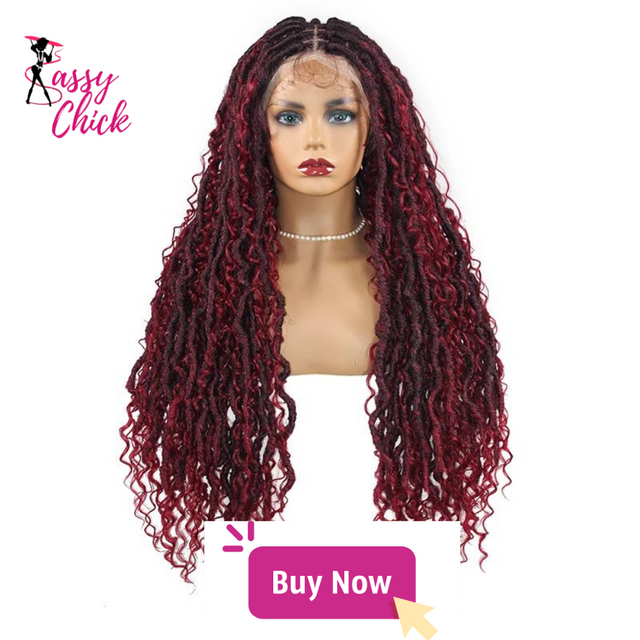 Synthetic Wine Red Braided Wig