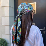 Luxury Square Silk Foulard 90*90cm Shawl Wrap Headband