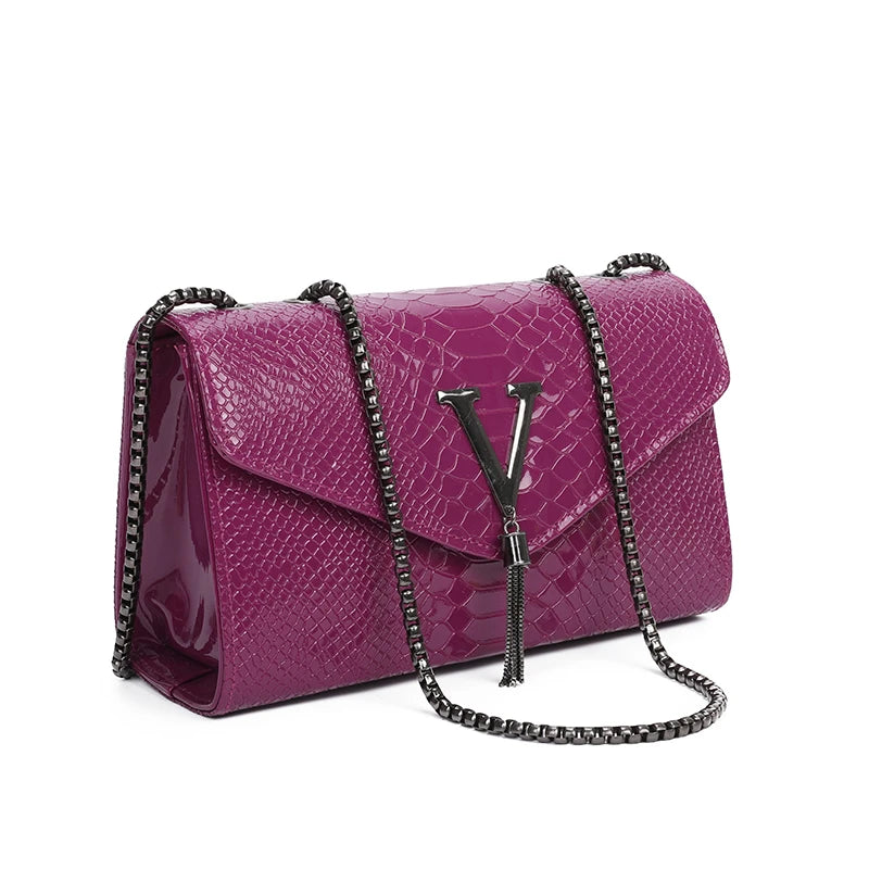 Leather Chain Crossbody Bag