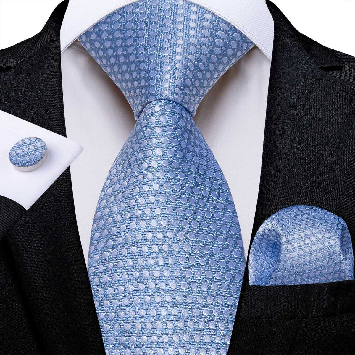 Plaid Classic 8cm Business Pocket Square Cufflinks