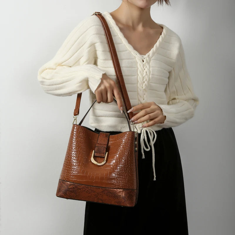 Crocodile Soft Leather Handbag