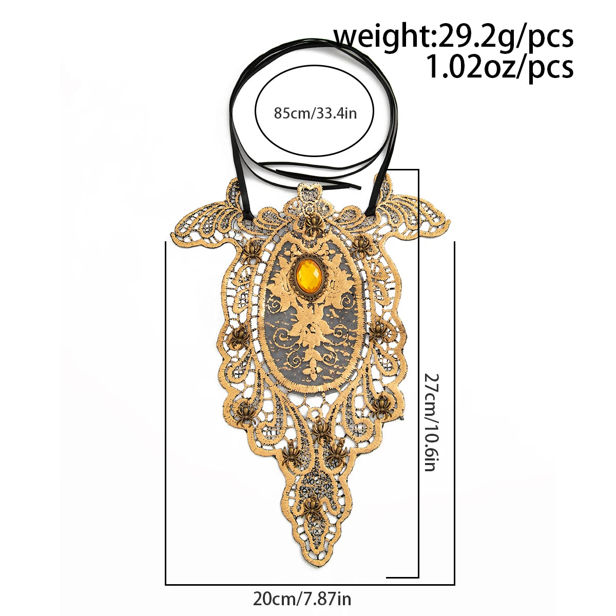 Size of Creative Designer Vintage Spider Choker Necklace