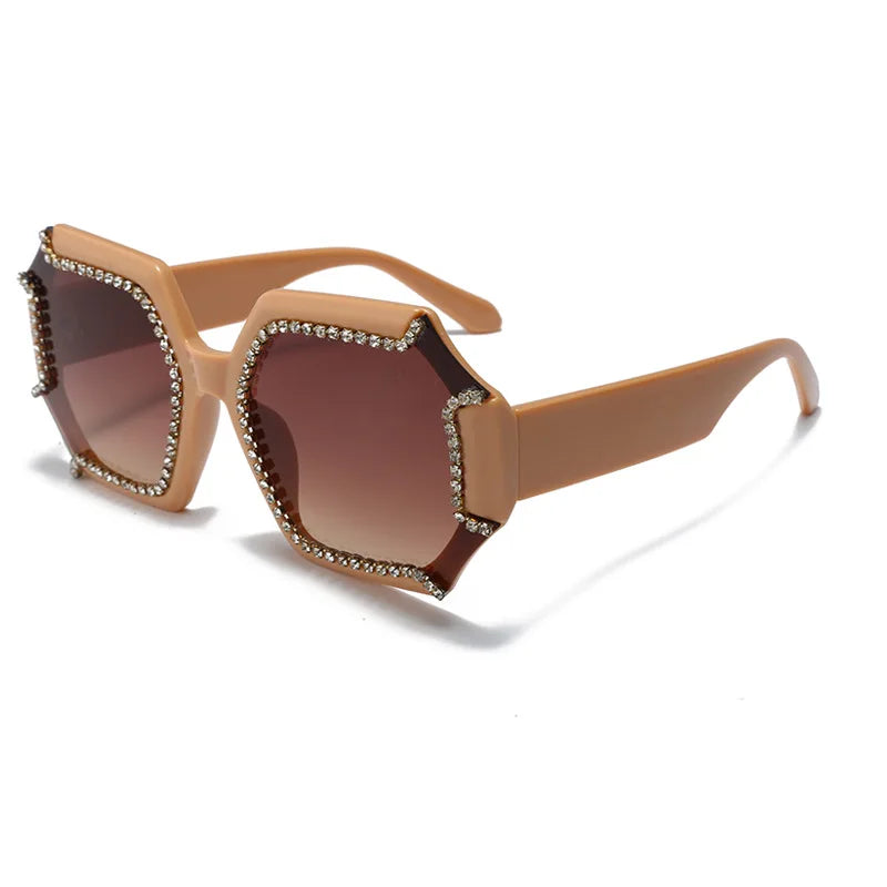 Rhinestone Oversized Square Sunglasses