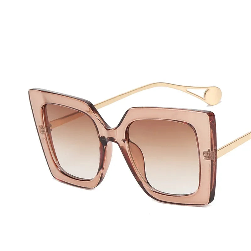 Retro Fashion Design Gradient Oversized Sunglasses