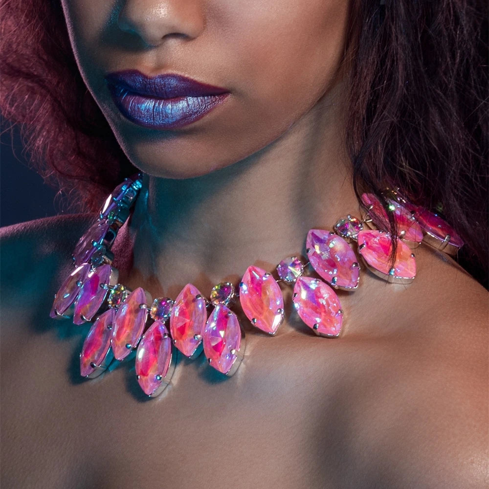 Bohemia Pink Crystal Necklace