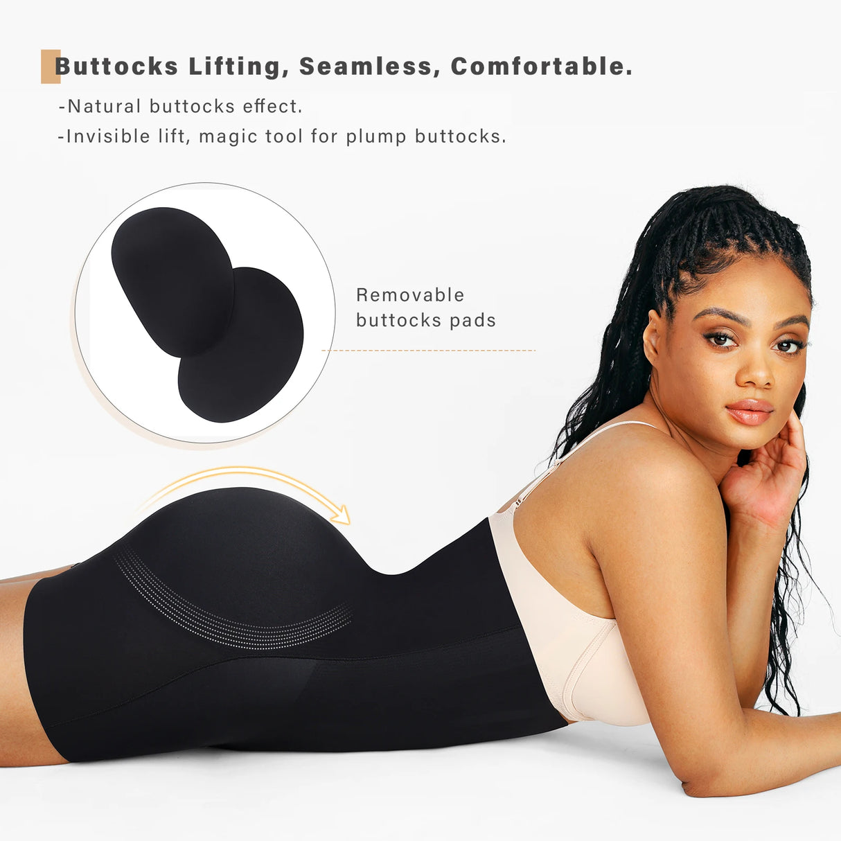 Removable Buttock Pads Body Shaper