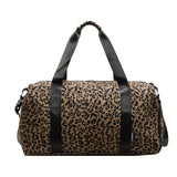 Fashionable Lady's Leopard Print Large Capacity Travel Bag