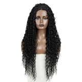 Black 30 Inch Noble Hair Long Wavy Synthetic Lace Wig