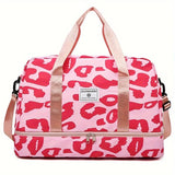 Pink Nylon Large Capacity Travel Duffle Bag
