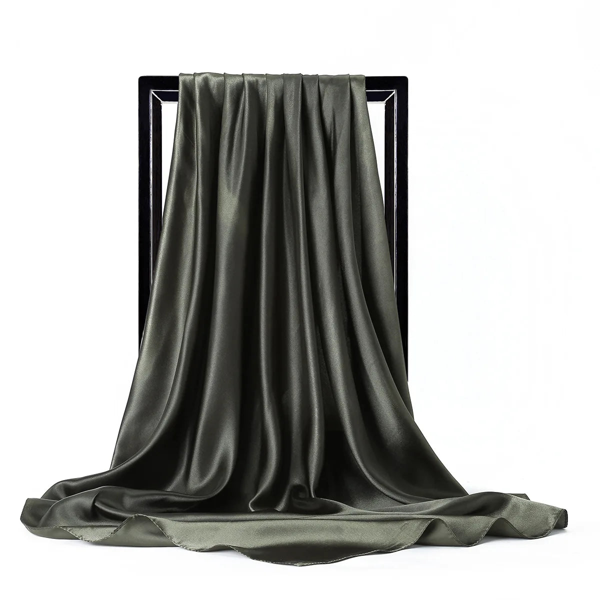 Satin Solid Color Foulard 90*90cm Silk Scarf Hijab
