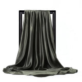 Satin Solid Color Foulard 90*90cm Silk Scarf Hijab