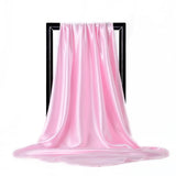 Pink Satin Solid Color Foulard 90*90cm Silk Scarf Hijab