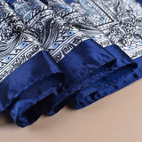 Blue Satin Square Scarf 90*90 Beach Accessory Headscarf