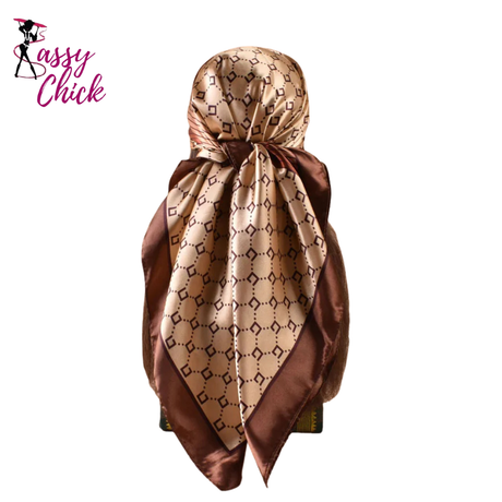 Satin Square Scarf 90*90inch Multi-use Headscarf Sassy Chick Logo
