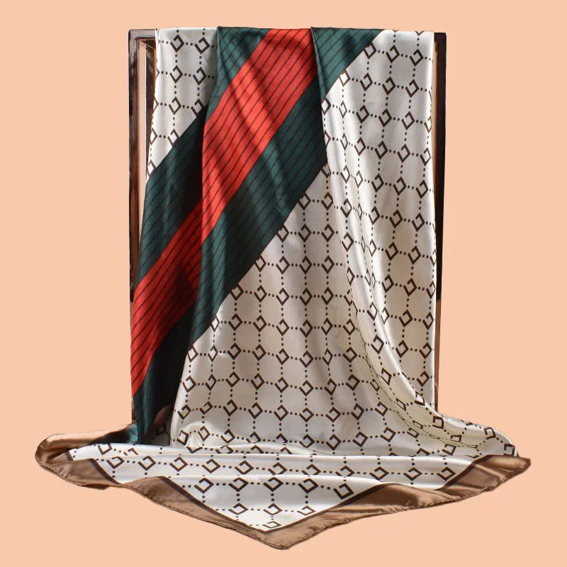 Satin Square Scarf 90*90inch Multi-use Headscarf