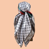 Gray Satin Square Scarf 90*90inch Multi-use Headscarf