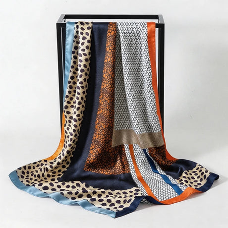 Satin Square Scarf Paisley Floral Print Bandana