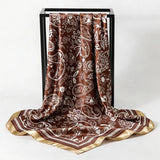 Satin Square Scarf Paisley Floral Print Bandana