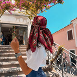Satin Square Scarf Paisley Floral Print Bandana